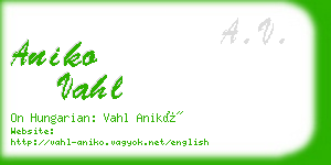 aniko vahl business card